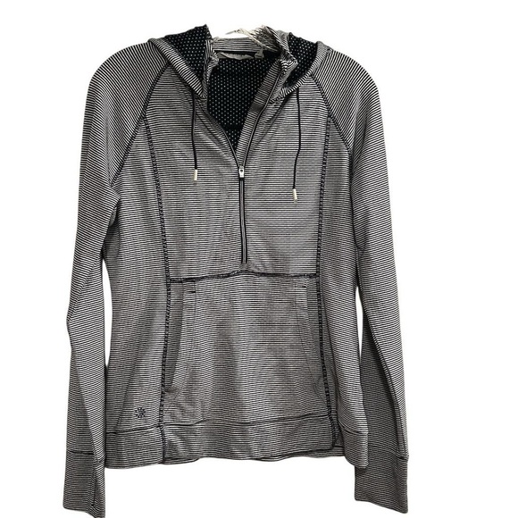 Athleta Tops - Athleta Heavenly Heights Navy and White‎ Striped Hoodie Size Small